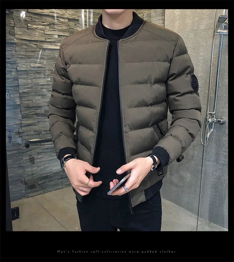 Мужское пальто, зимний тренд, стиль, плюс вельветовое хлопковое пальто, толстая короткая приталенная куртка в Корейском стиле с хлопковой подкладкой, пуховик