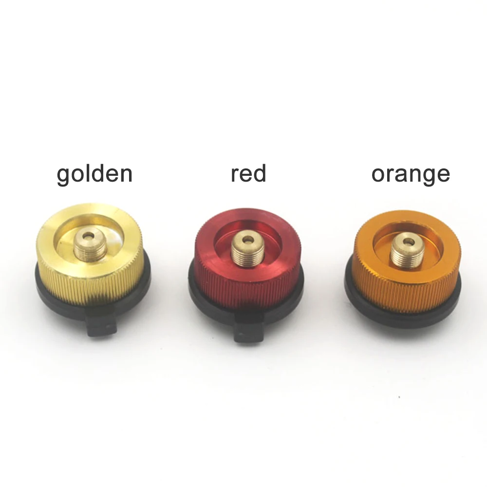 

Outdoor Camping Furnace Converter Aluminum Alloy Golden Round Long Gas Tank Interface Flat Gas Tank Interface Conversion Head