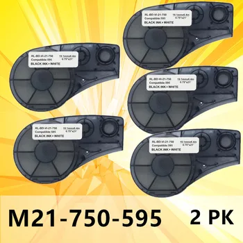 

5PK Label Tape for M21-750-595 Black on White 19.1mm Width 0.75 Inch Compatible for Brady BMP21-PLUS IDPAL LABPAL Label Printer