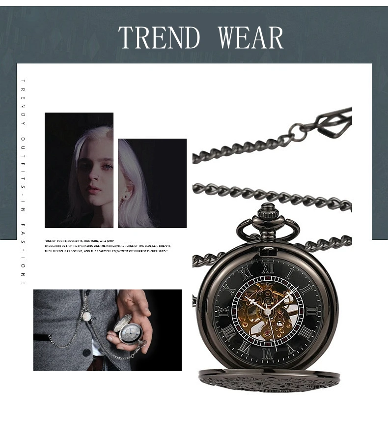 Classic Stainless Steel Pocket Watch Chain For Men Women Quartz Vintage FOB Watches