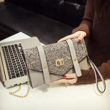

Brand Handbag 2020 Women's New Sequined Shoulder Messenger Bag Korean Style Cool Fashion All-match Clutch Bag Multi-Function