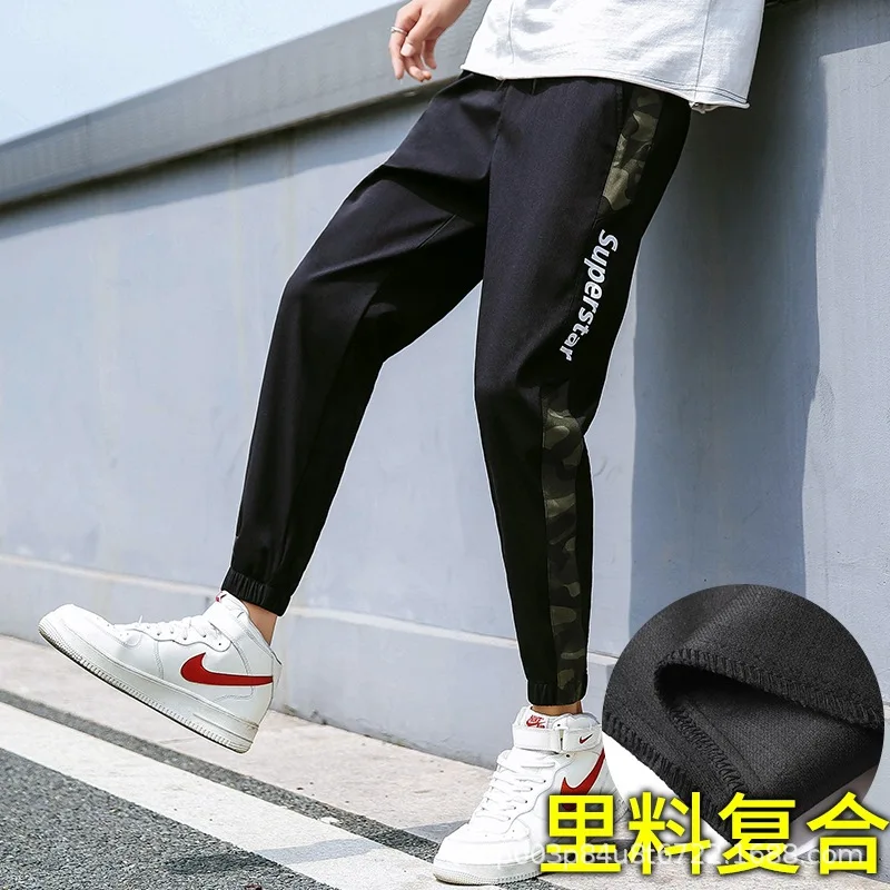 

2019 Winter Brushed And Thick Casual Trousers Japanese-style Loose-Fit Trend Printed Joint Students Handsome Gymnastic Pants