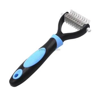 

Pet Skin Fur Knot Cutter Dog Cat Grooming Shedding Rake Comb Stainless Steel Blade Non-Slip Handle Hair Removal Brush