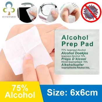 

200Pcs/Lot Alcohol Wet Wipe Disposable Kill Virus Disinfection Alcohol Prep Pad Skin Cleaning Care Mobile Phone Clean Wipe GYH