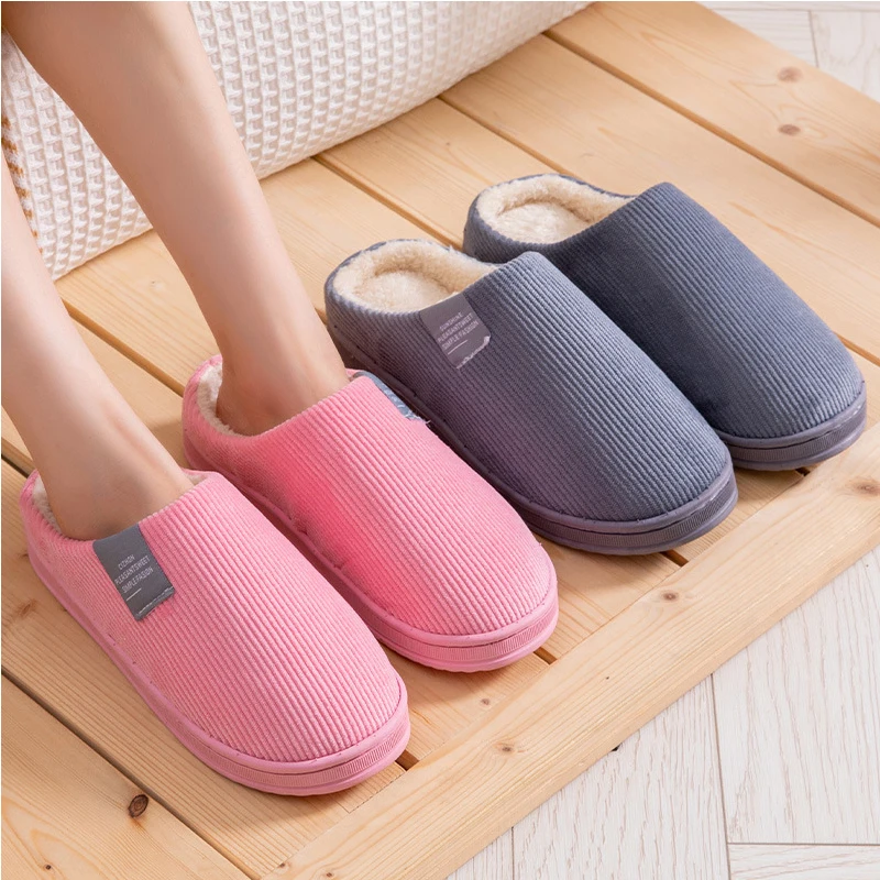 Winter Women House Slippers Faux Fur Warm Flat Shoes Female Slip ON Home Ladies Slippers Cartoon Ladies Slippers Soft Shoes