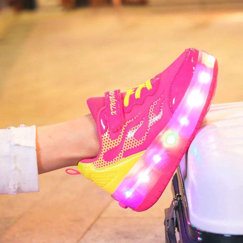 Детская обувь для катания на коньках Детские кроссовки Patins patines de 4 ruedas для мальчиков и девочек Patins Heelys светодиодный мигающий светильник Zapatillas