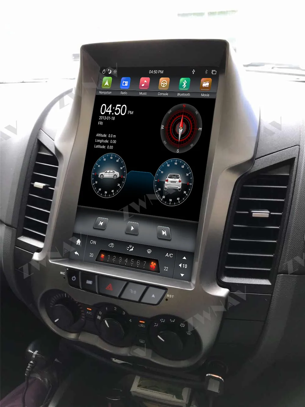 Автомобильный DVD-плеер ZWNAV в стиле Tesla 12 дюймов Android 10 4 ГБ/64 ГБ GPS-навигация для Ford