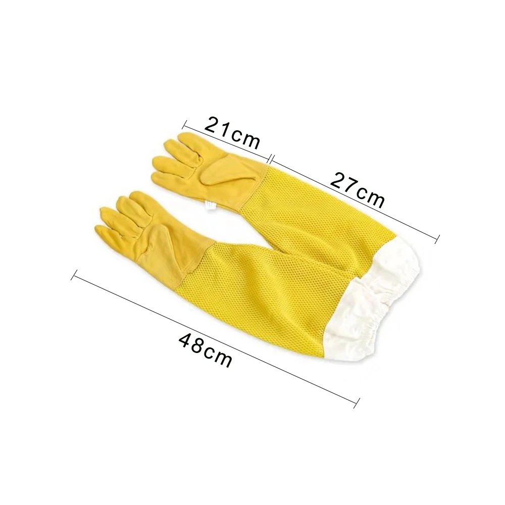 Beekeeping Protective Gloves Mesh Ventilated Long Sleeves Sheepskin And Cloth Apiculture Protection Breathable Bee Gloves