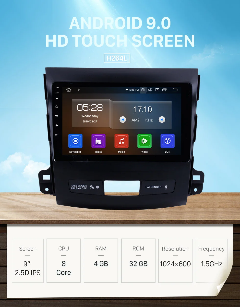 Clearance Seicane 9 inch Android 9.0 Car Radio GPS navigation Unit Player for 2006-2014 Mitsubishi OUTLANDER Bluetooth 4G WIFI 0