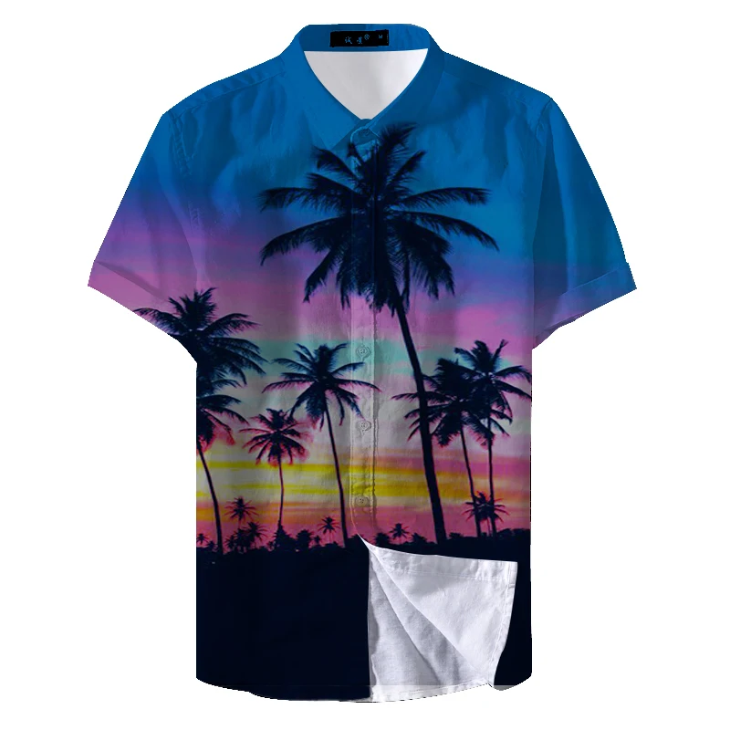 2019 летняя Гавайская пляжная Повседневная рубашка с милым принтом кокосового