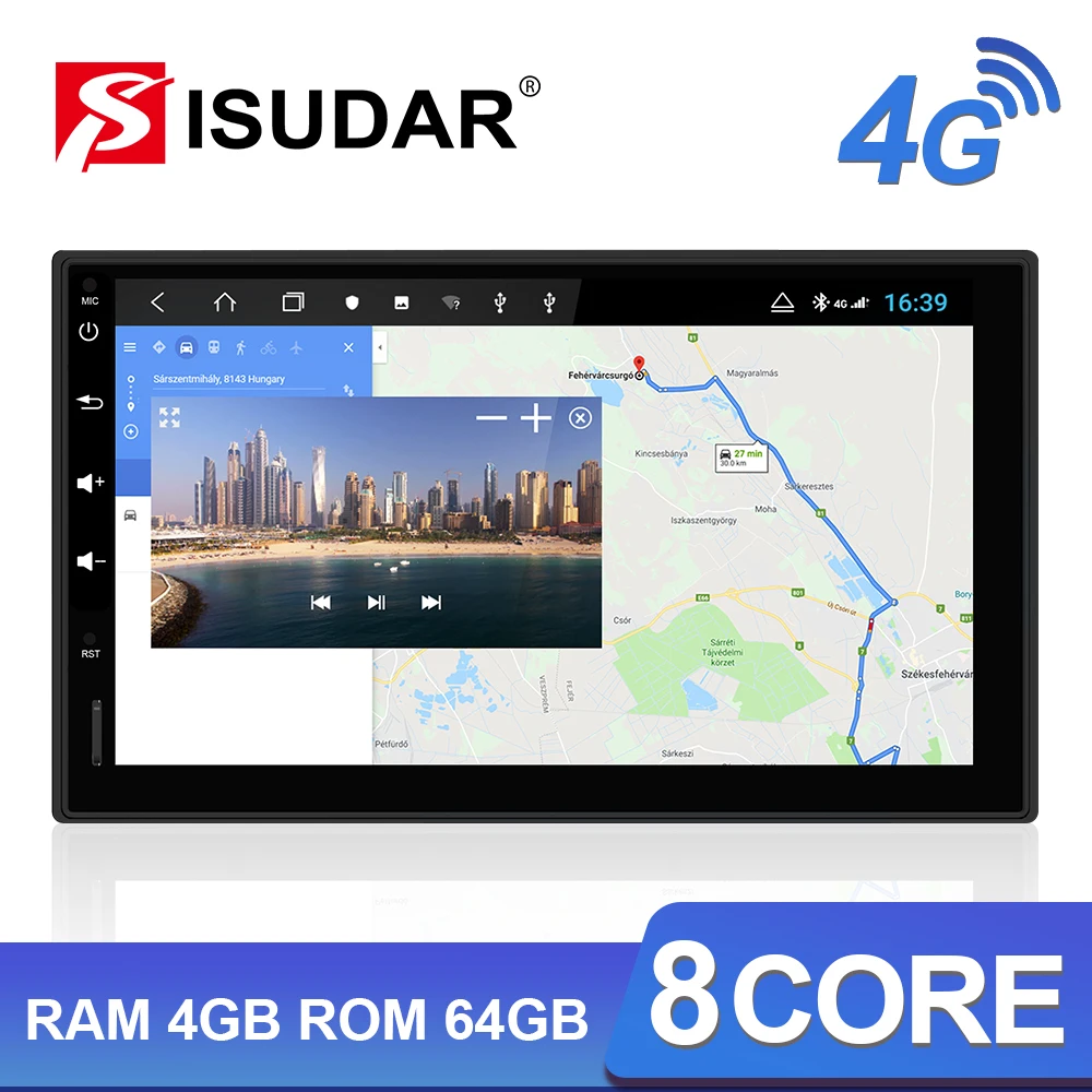 Discount Isudar H53 4G Android 2 Din Auto Radio For Nissan/Xtrail/Tiida/Hyundai/KIA Car Multimedia GPS 8 Core RAM 4GB ROM 64GB Camera DVR 1