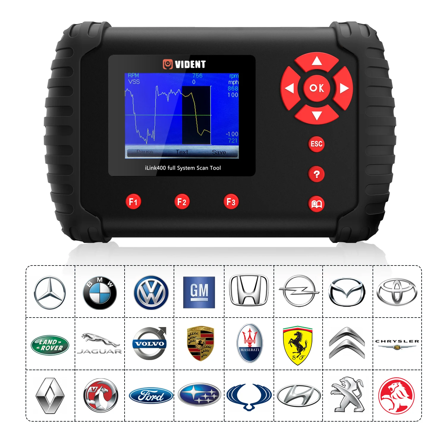 OBD2 считыватель кодов Vident iLink400 полная система Автомобильный сканер OBDII автомобильный диагностический инструмент ABS EPB DPF TPMS программирование ключей