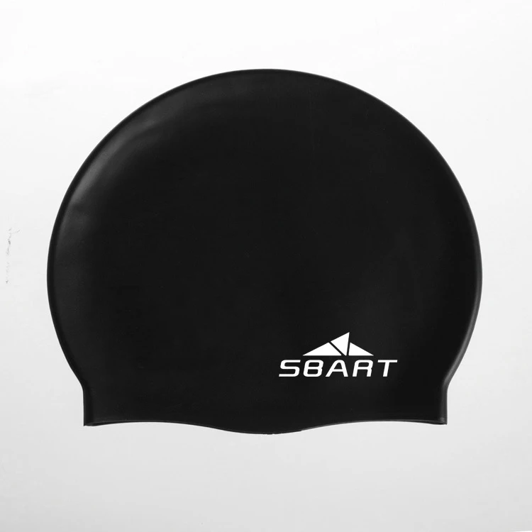Sbart, один размер, одноцветная шапочка для плавания для длинных волос, силиконовая шапочка для плавания для женщин и мужчин, спортивная шапка для дайвинга, серфинга, бассейна, водного спорта - Цвет: Black