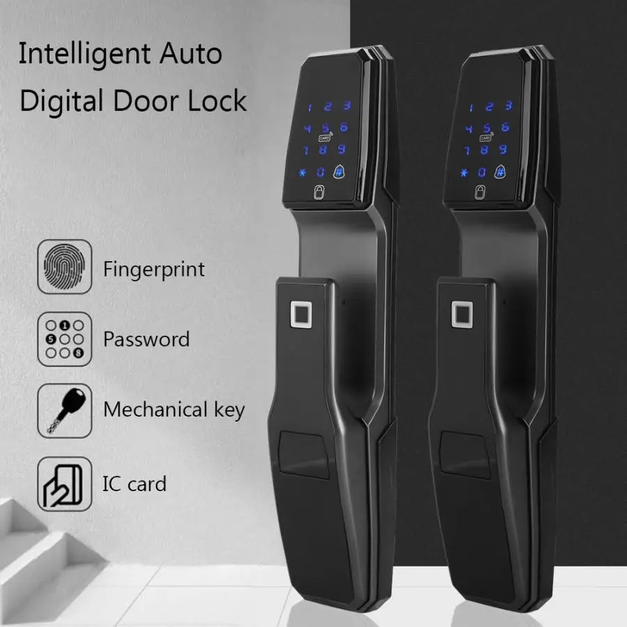 

Intelligent Auto Digital Door Lock Unlock with Fingerprint Password Security Card Bluetooth new