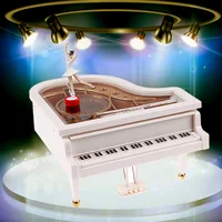 New Romantic Classic Piano Model Music Box Dancing Ballerina Hand Crank Musical Boxes Birthday Wedding Love Gift Home Decoration 1