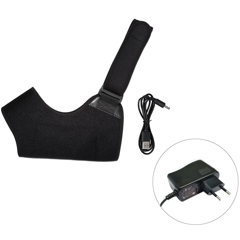 USB Powered Подогрев плеча Brace Регулируемый одно плечо поддержка зима теплый обертывание Pad Guard US/EU Plug
