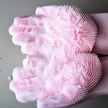 Перчатки кухонные силиконовые чистящие перчатки волшебные силиконовые перчатки для мытья посуды щетка для домашнего хозяйства резиновый инструмент для чистки кухни 1 шт
