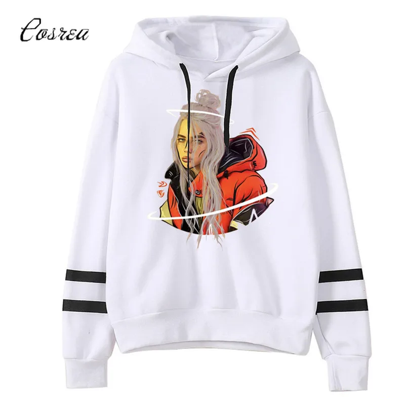 Новая популярная Толстовка Billie Eilish из хлопка и полиэстера, толстовка с капюшоном для пары Billie Eilish, простая теплая Толстовка для женщин и мужчин, одежда с капюшоном