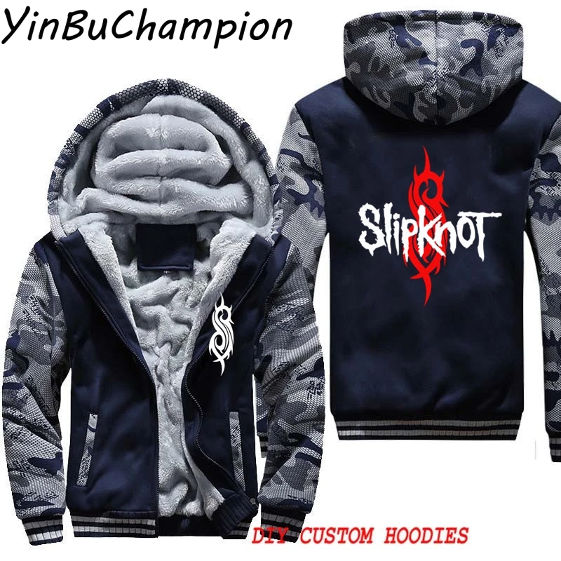 Дропшиппинг Slipknot мужская зимняя куртка на молнии с принтом плотные флисовые толстовки с принтом толстовка с капюшоном хип-хоп размера плюс 5XL