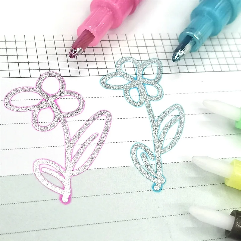 Двусторонняя контурная ручка 8 цветов двухцветный маркер для рисования письма |