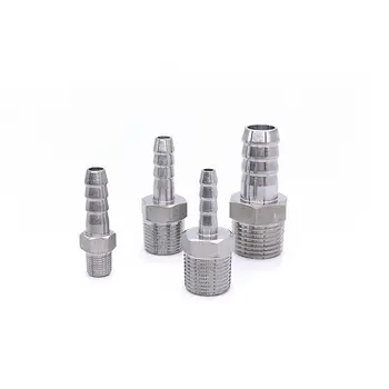 

13mm x 3/8'' BSP Male Thread 304 Stainless Steel Pipe Fitting x Barb Hose Tail Reducer Pagoda Joint Coupling Connector