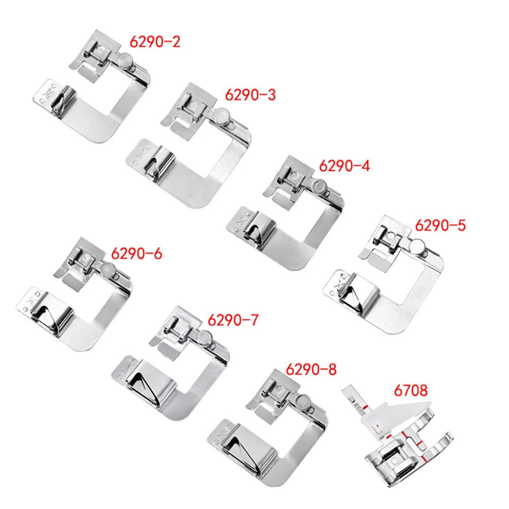 

8pcs Stitch Manual Darning Alloy Home Professional Braiding Rolled Hem Presser Foot Set Sewing Machine Accessories Multifunction