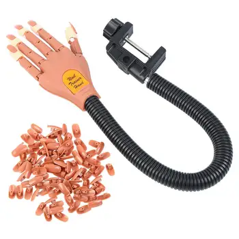 

Hand Professional Nail Trainer Tools Adjustable Nail Art Model Hand Practice DIY Nail Training Manicure Tool with False Nail