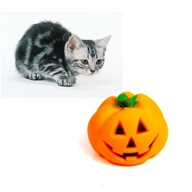 

Non toxic Halloween Pet Pumpkin Chewing Vocal Toys Cute Light Safe Chewing Cleaning Teeth Pet Cat Dog Toys