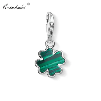 

Charm Pendant Green Cloverleaf,2019 Fashion Ts Jewelry Real Authentic 925 Sterling Silver Lucky Gift For Women Men Fit Bracelet