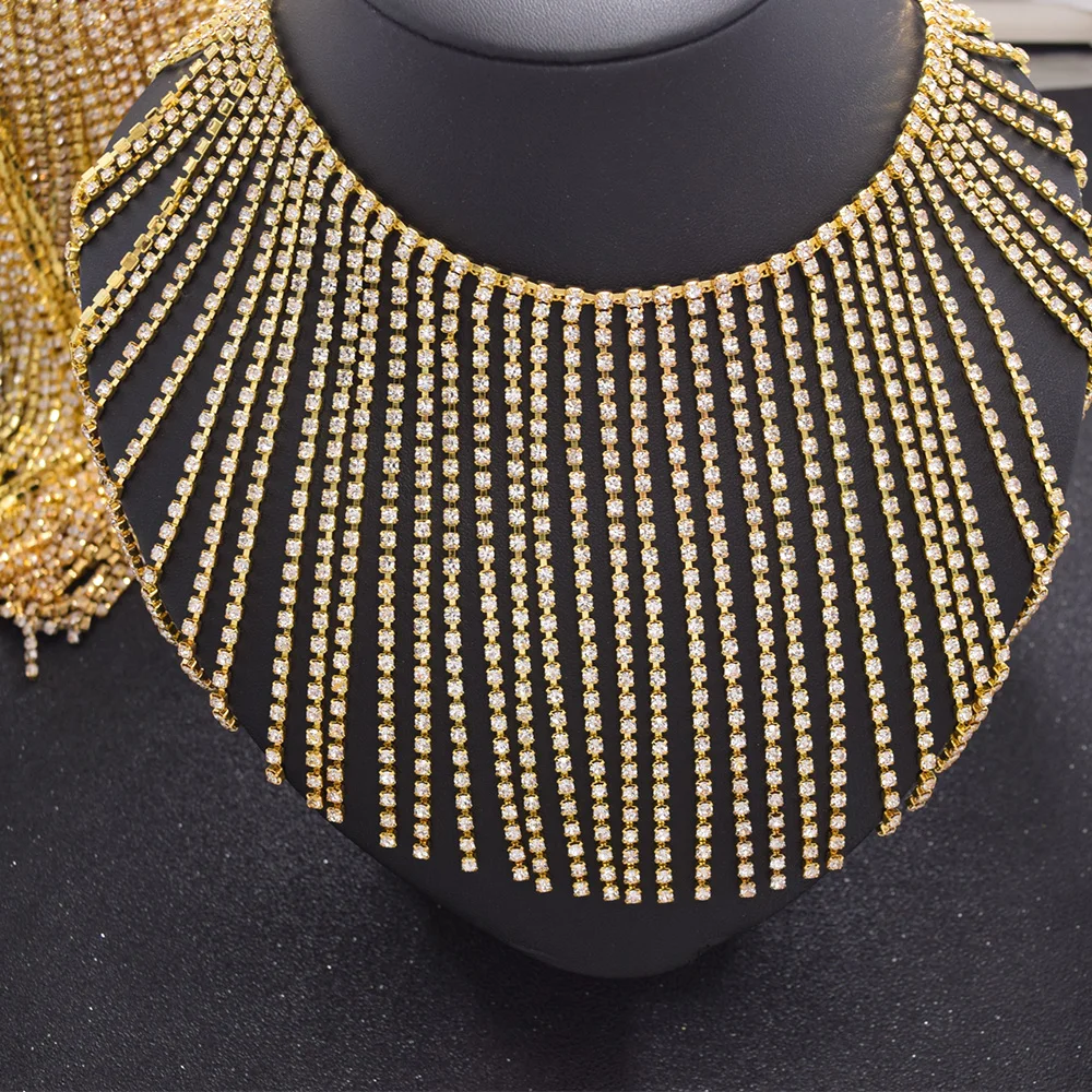 Tassel rhinestones trim sew on appliques (8)