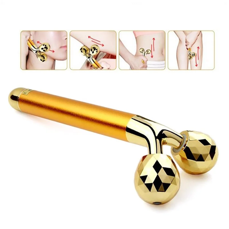 

24K Electric Face Roller Massage Face-lifting Stick V Face Massage Beauty Bar Instrument Thin Eye Nose Massager