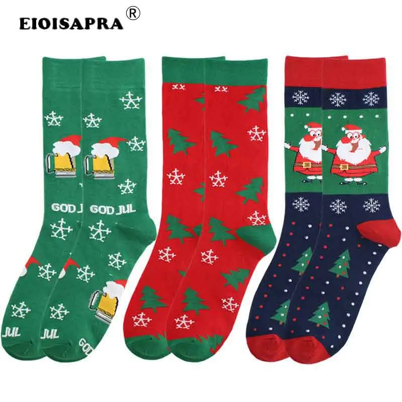 [EIOISAPRA] креативный, милый, мультяшный носки Санта Клаус носки в подарок осень-зима продукт Повседневное Kawaii хлопчатобумажные забавные носки