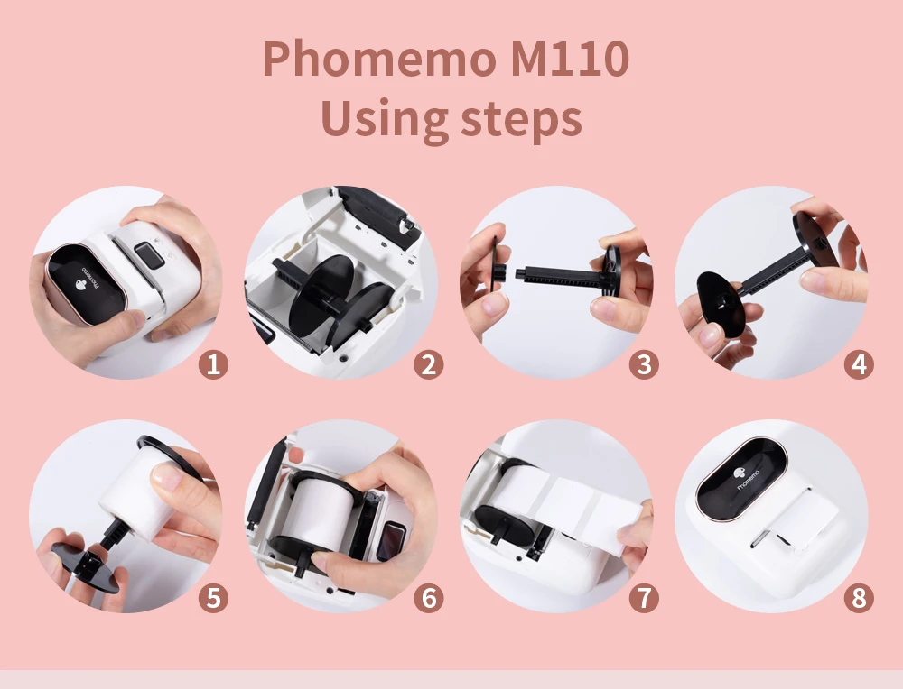 Phomemo M110 Small Label Maker Impresora Portable Wireless for Smart Phone Thermal Logo Sticker Printer Sticky Text Machine small compact printer