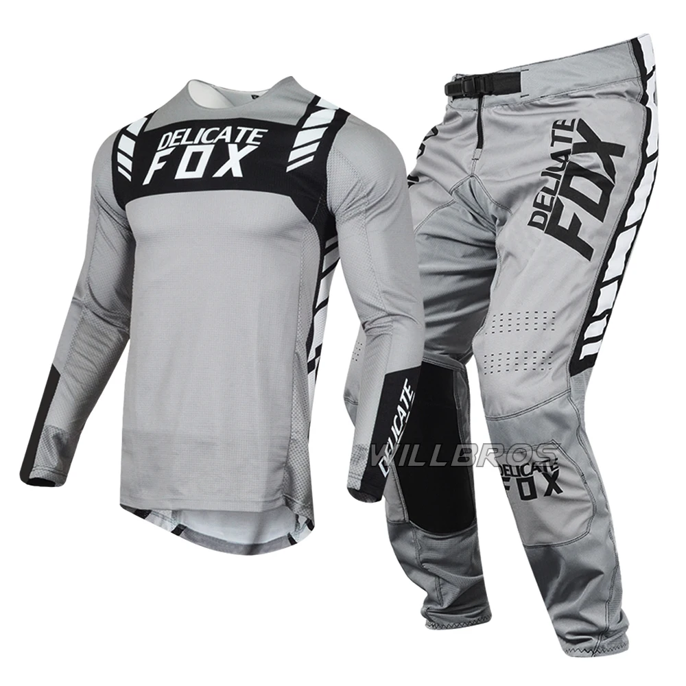 Motocross Gear Set Delicate Fox Gear Set Jersey Pants MX Combo Motocross Outfit BMX Race Dirtbike Moto Cross UTV Suit ATV Off-road Kits For Men