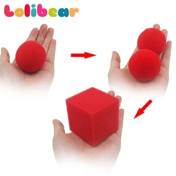 

Red Balls To Square(1set=1pc square + 2pcs ball) Magic Tricks Close Up Magia Appear Vanish Red Magic Illusion Gimmick Props