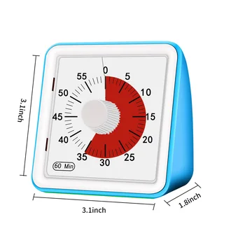 

1 Pcs 60 Minutes Time Management Tool For Kids Adults Safe Durable Visual Analog Timer Silent Countdown Clock