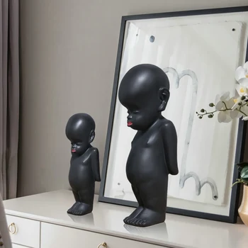 

[HHT] Creative Resin Crafts African Doll Ornament Living Room TV Wine Cabine Furnishings Home Decoration Accessories Modern