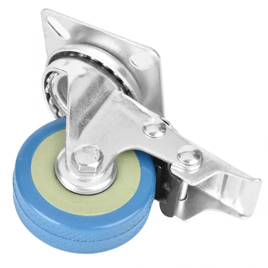 

4Pcs/set PVC Swivel Caster Wheels Light Type 2 Inches Double Brake Trolley Wheels