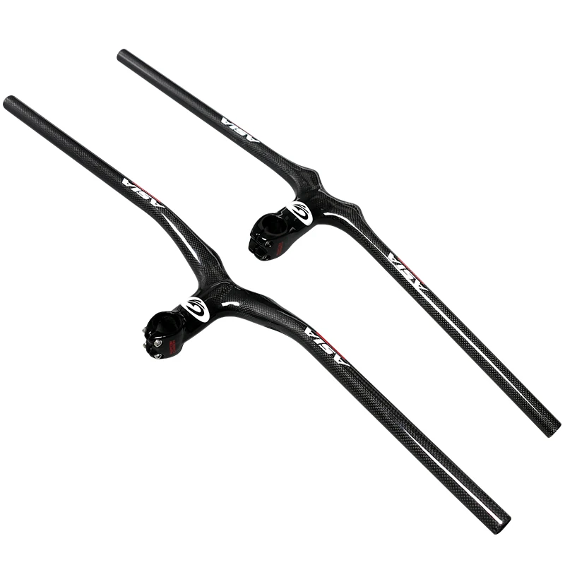 

New white ASIACOM Mountain bike full carbon fibre bicycle handlebar stem integratived 600-760x70-120mm 28.6 31.8mm MTB