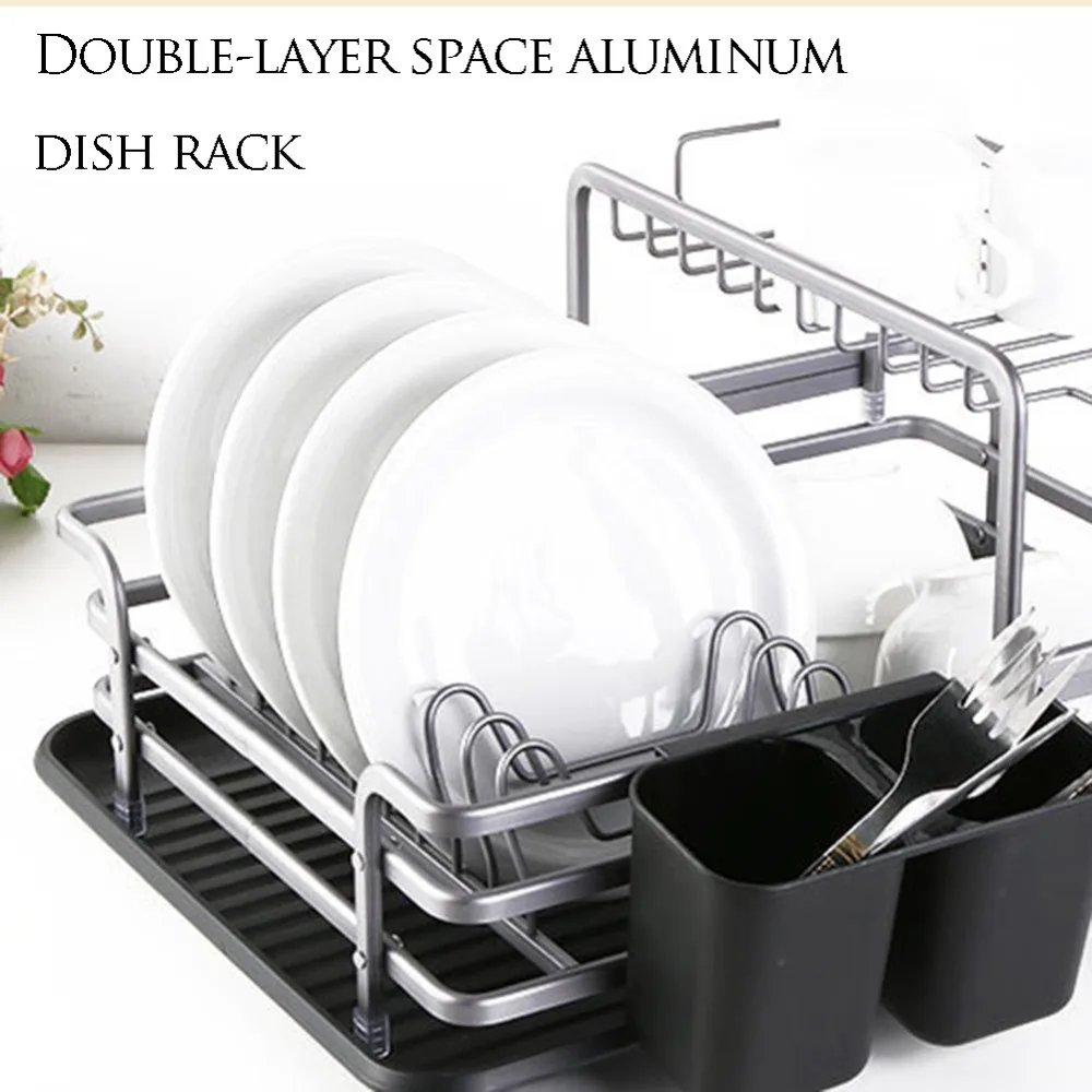 Двухслойная сушилка для посуды, сушилка, многофункциональный лоток для посуды, сушилка для посуды, сушилка для кухонных инструментов, держатель для хранения