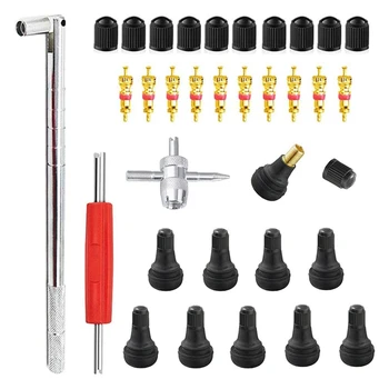 

Valve Stem Puller Installer Tool - 10 Pcs TR412 Tire Snap in Valve Stem,1 Pcs Dual Single Head Tire Valve Core Remover