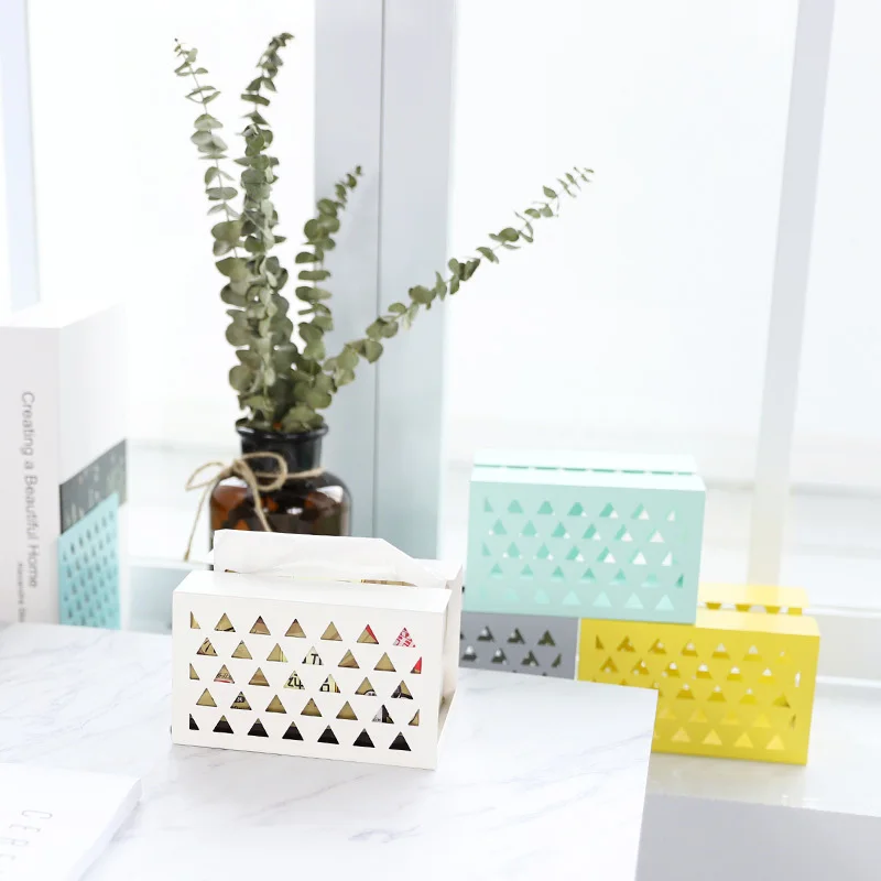 

Wrought Iron Geometric Tissue Box Tissue Box Cover Rectangular Metal Tissue Box for Paper Facial Tissues Tissue Box Hold KQS8
