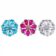 20 шт новые кнопки ювелирные изделия цветок кристалл имбирный Металл 18 мм кнопки подходят браслет с украшением в виде кнопки ювелирные изделия