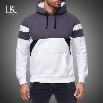 

Mens New Sweatshirt 2020 Fashion Casual Patchwork Slim Fit Hoodie Outwear Blouse Printing Hip Hop Winter Hoodies Men Street Wear