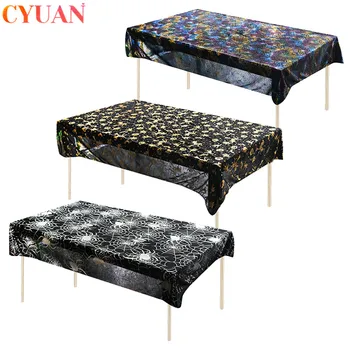 

Halloween Spider Web Table Cloth Witch Skull Pumpkin Table Cover Halloween Table Decorations for Home Halloween Party Supplies