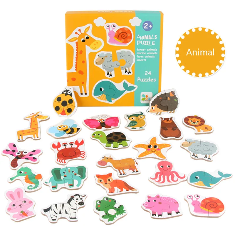 

CYSINCOS Children Large Matching Puzzle Games Early Learning Card My First Jigsaw Puzzle Toys for Educational Toys