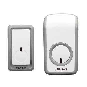 

CACAZI Intelligent Wireless Doorbell Waterproof 350M Remote LED Light US EU UK AU Plug Smart Home Calling Doorbell Chime 220V