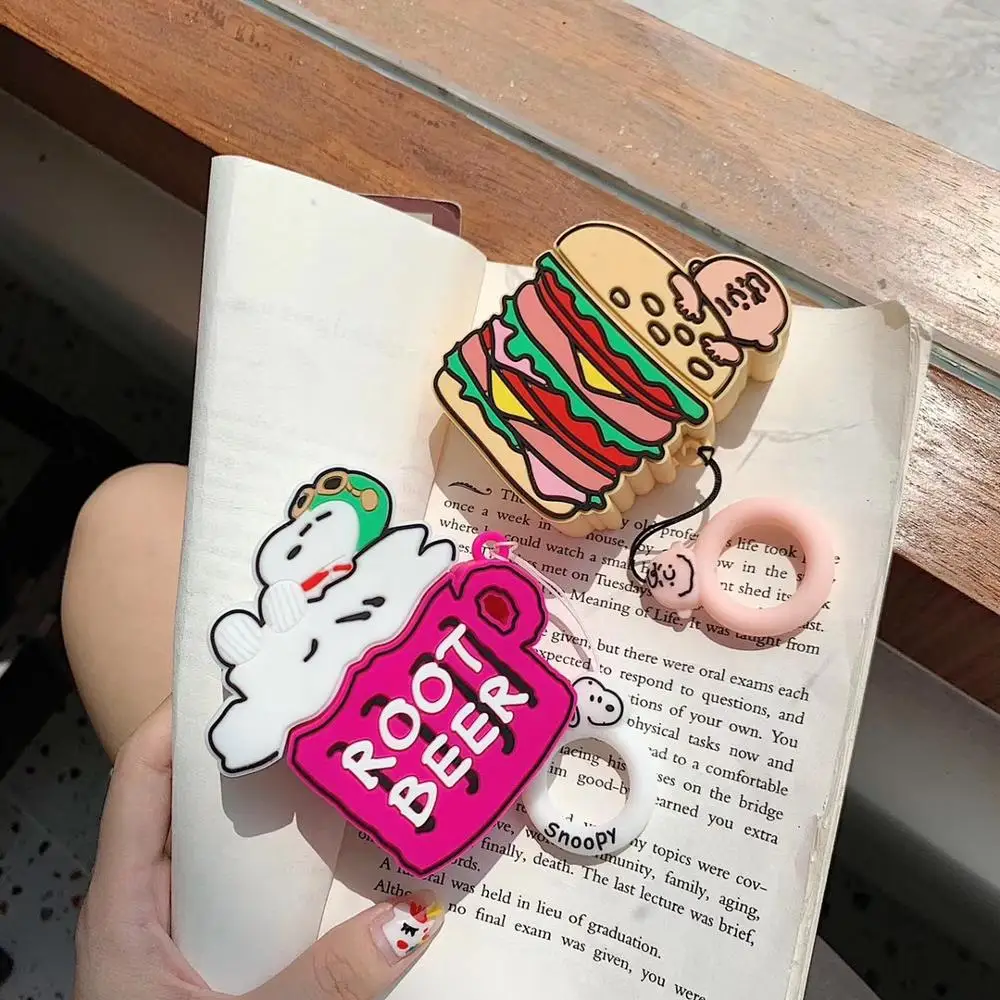 

GOOYIYO - Cute Anime Case For Airpods 1 2 Earphone Charge Box Cartoon Beer Hamburger Soft Silicone Cover Luxury Airpods Case