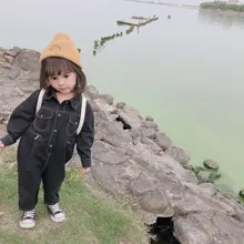 Осенний джинсовый комбинезон для девочек и мальчиков; модные детские длинные штаны; years лет