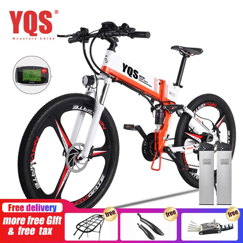 Perfect YQS Electric Bike  500W 110KM 21Speed 40km/h battery ebike electric 26" Off road electric bicycle bicicleta 0